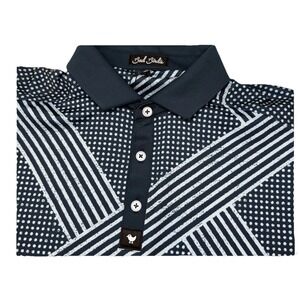 Bad Birdie Large Golf Polo Shirt Mens  Blue retro boomin Golf Performance